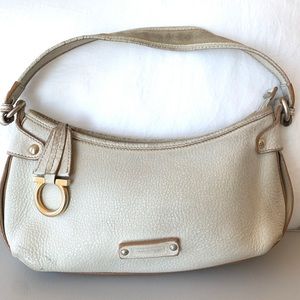 Salvatore Ferragamo White Leather Shoulder Bag